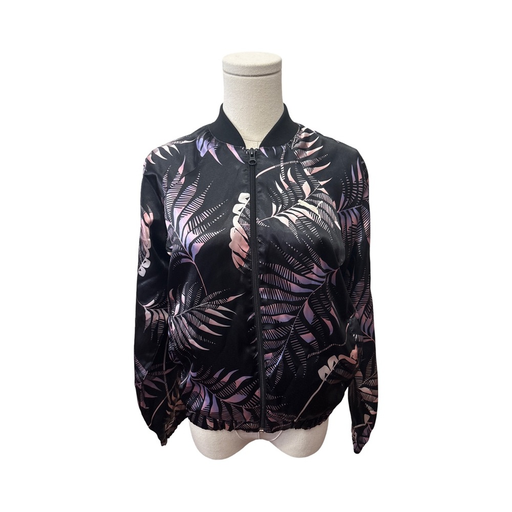 Puma Black and Pink Patterned Bomber Jacket - size XS